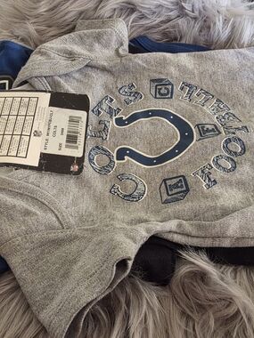 3 NFL Gray and Navy Indianapolis Colts Infant Bodysuit